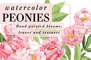 Watercolor Peonies, a Background Graphic by Instinct Design Co (Thumbnail 1 of 3)
