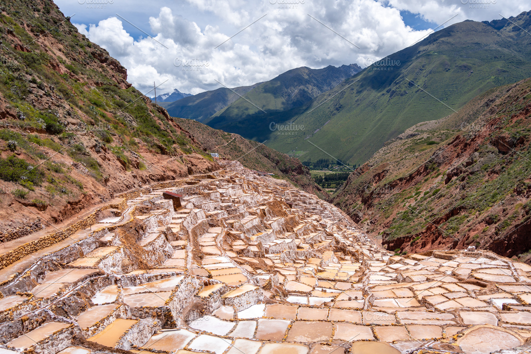 Salt terraces at Salinas de Maras in the Sacred Valley, Peru, a Photo by GoodGoods