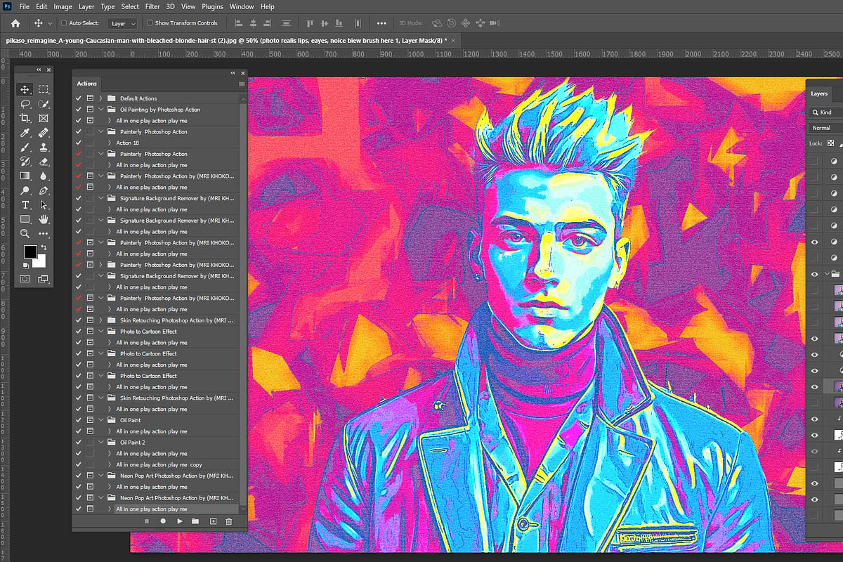 Neon Pop Art Photoshop Action, a Brushes & More by MRI STUDIO (Photo 14 of 14)