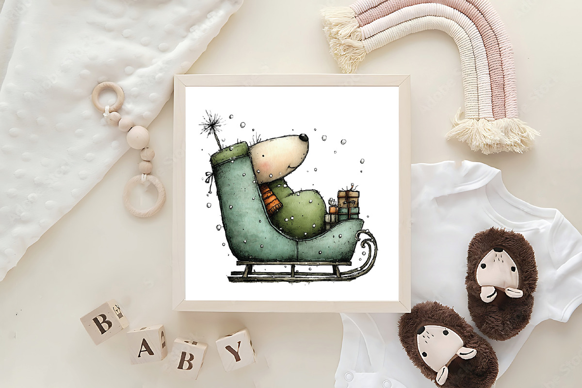 Whimsical Icy Blue Christmas Bundle, an Illustration by CraftArtStudio (Photo 6 of 6)