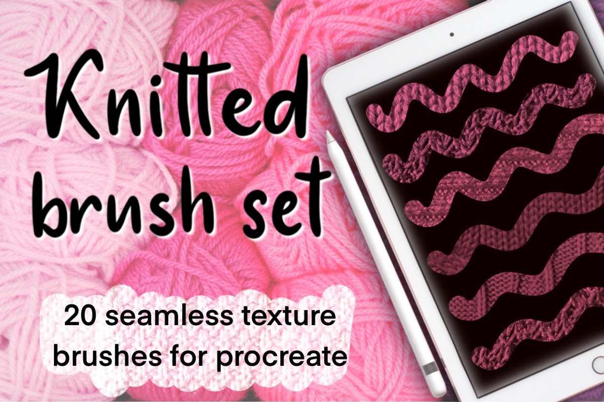 Knitted seamless Procreate brushes, a Brush Add-On by Almazova Dolzhenko (Photo 1 of 10)