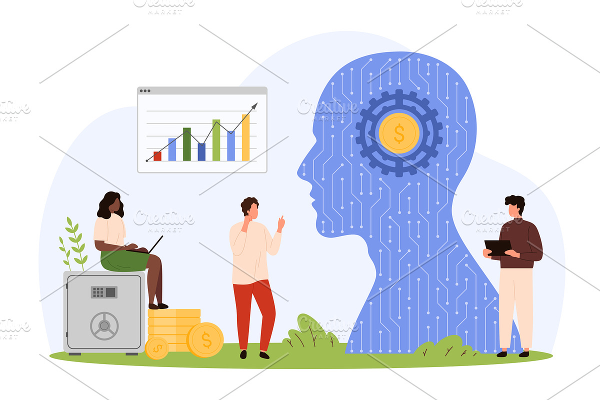 Financial analytics, data analysis, a Technology Illustration by Flashvector