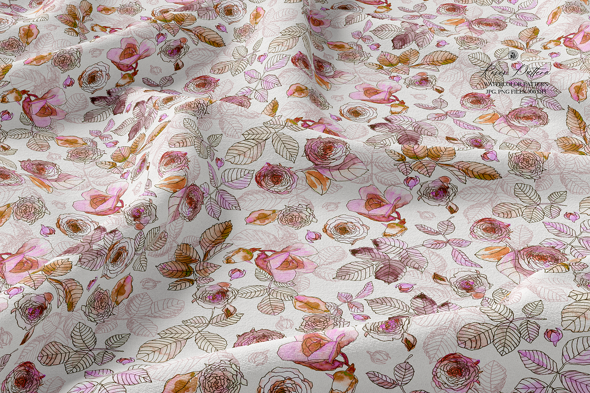Watercolor Roses Pattern, a Pattern Graphic by Webvilla Studio (Photo 4 of 7)