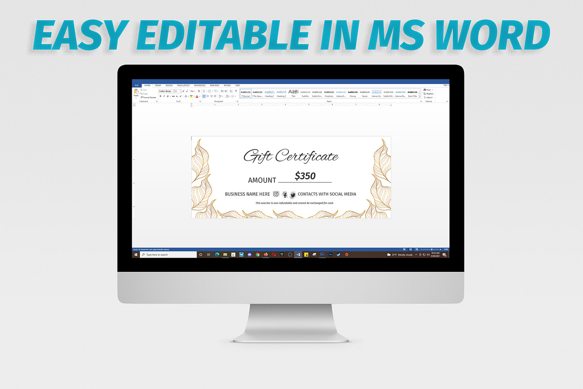 Modern Gift Certificate Templates v1, a Card Template by Madhabi Studio (Photo 3 of 3)