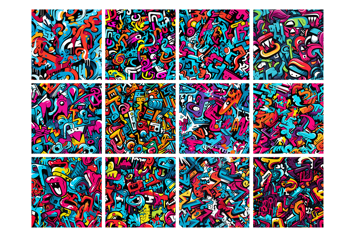 Graffiti Pattern, a Pattern Graphic by Forhadx5 (Photo 5 of 11)