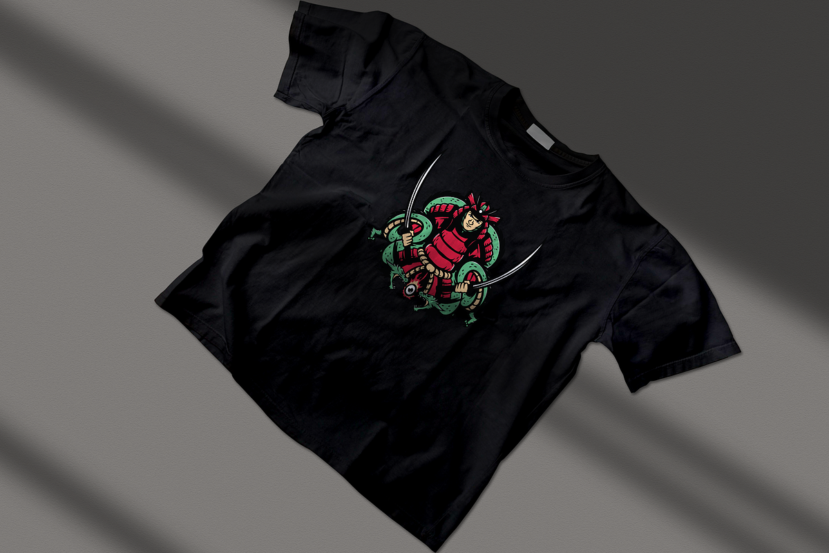 Samurai with Snakes, an Object Illustration by nomlimo.com (Photo 2 of 3)