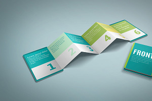 5x Z-Card Mock-up - 6 Panels C-Fold