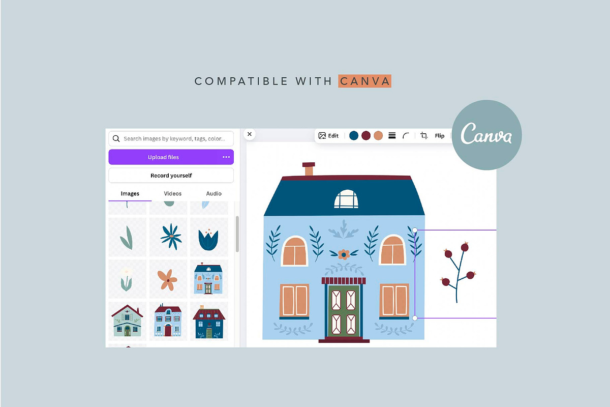 Scandinavian Houses and Flowers, a Decorative Illustration by vanloveart (Photo 7 of 9)