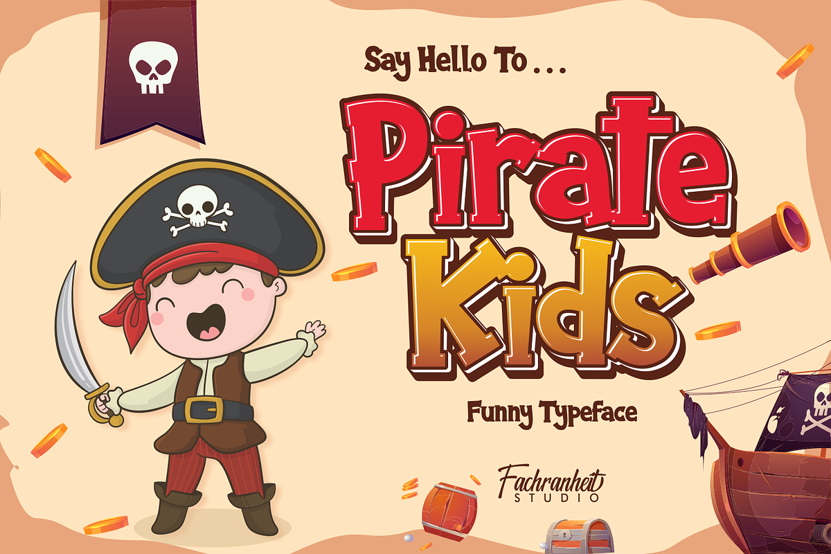 Pirate Kids, a Font by Fachranheit Studio (Photo 1 of 8)