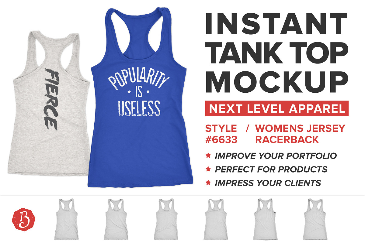 Next Level 6633 Racerback Mockups, a Shirt Mockup by Brent Galloway (Photo 1 of 5)