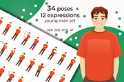 Young teenage man set, a Person Illustration by Volha Hlinskaya (Thumbnail 1 of 5)