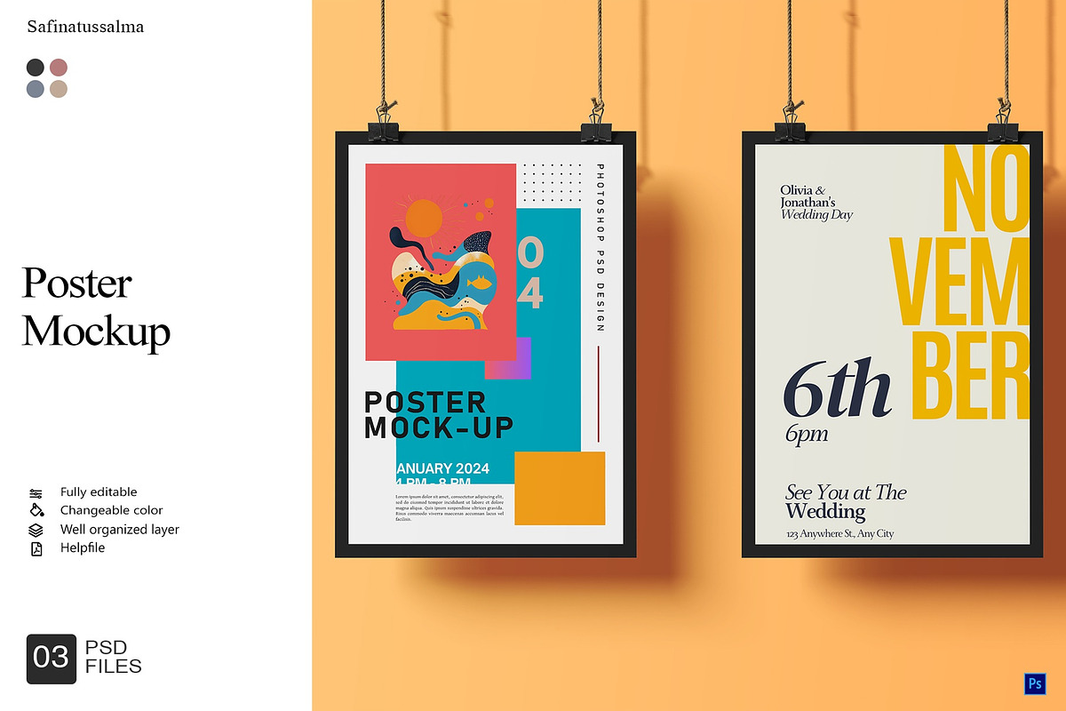 Poster Mockup, a Product Mockup by Sweetdady (Photo 1 of 4)