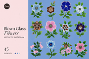 Blown Glass Flowers Collection, an Object Graphic by The Flossy Finch (Thumbnail 1 of 15)