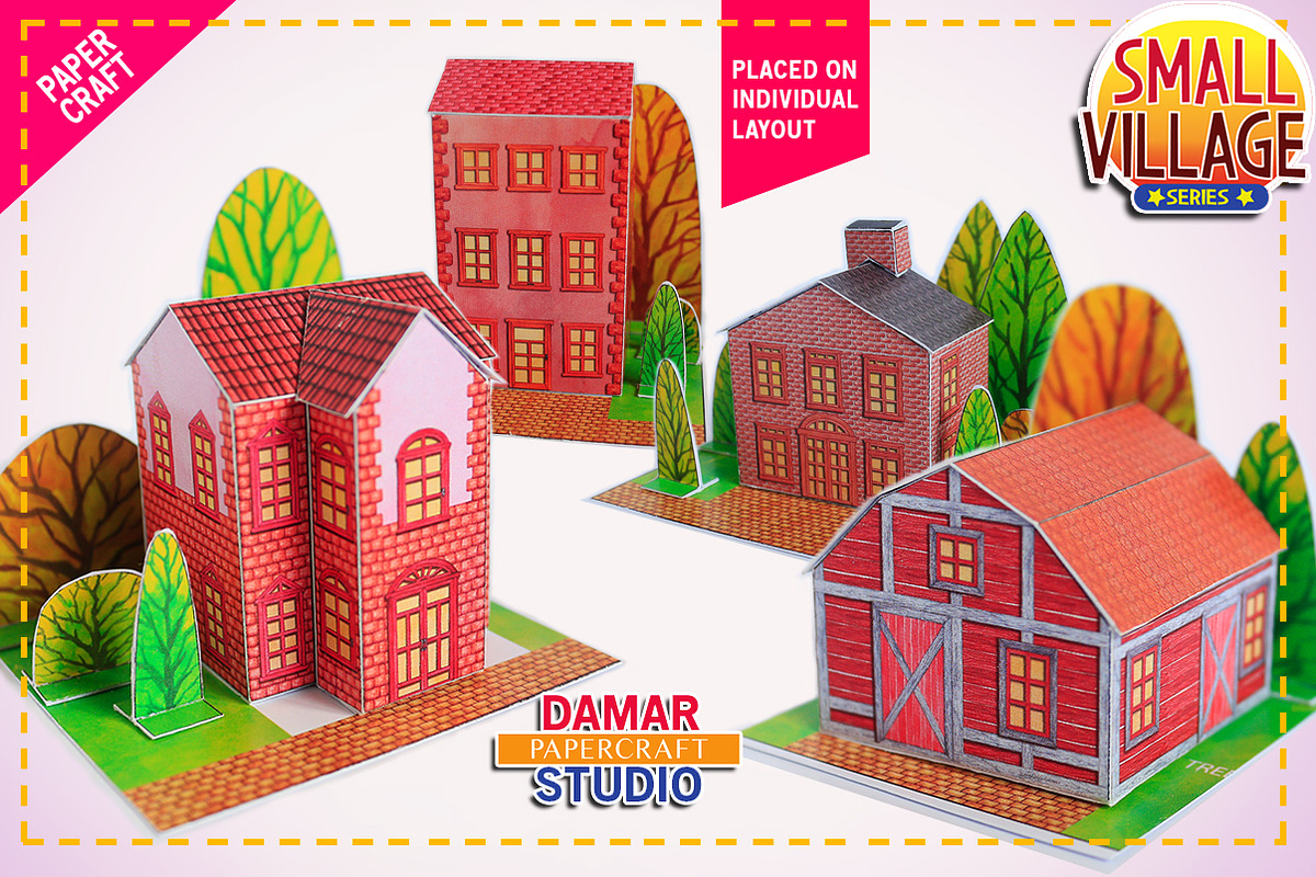 PAPERCRAFT SET - BUILD YOUR VILLAGE, a Graphic by TwonTwo Studio (Photo 5 of 7)