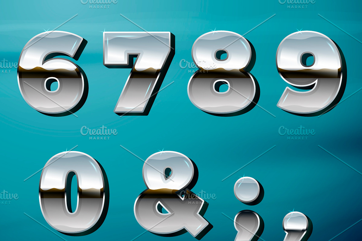 Muscle Car Chrome letters, an Outline Icon by Tashal (Photo 8 of 8)