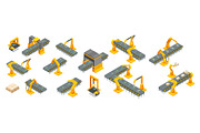 Isometric industrial conveyor line, a Technology Illustration by Yayasya (Thumbnail 1 of 3)