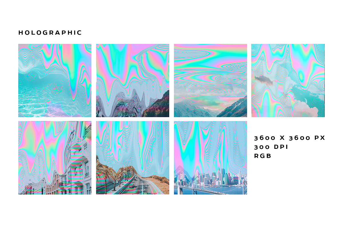 Holographic Glitch Abstract Textures, a Texture Graphic by Marie T (Photo 3 of 8)
