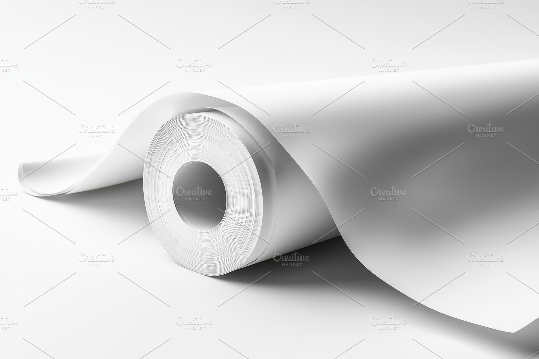 White Paper Roll Unfurling Clean Des, a Background Photo by Pixeness Studio