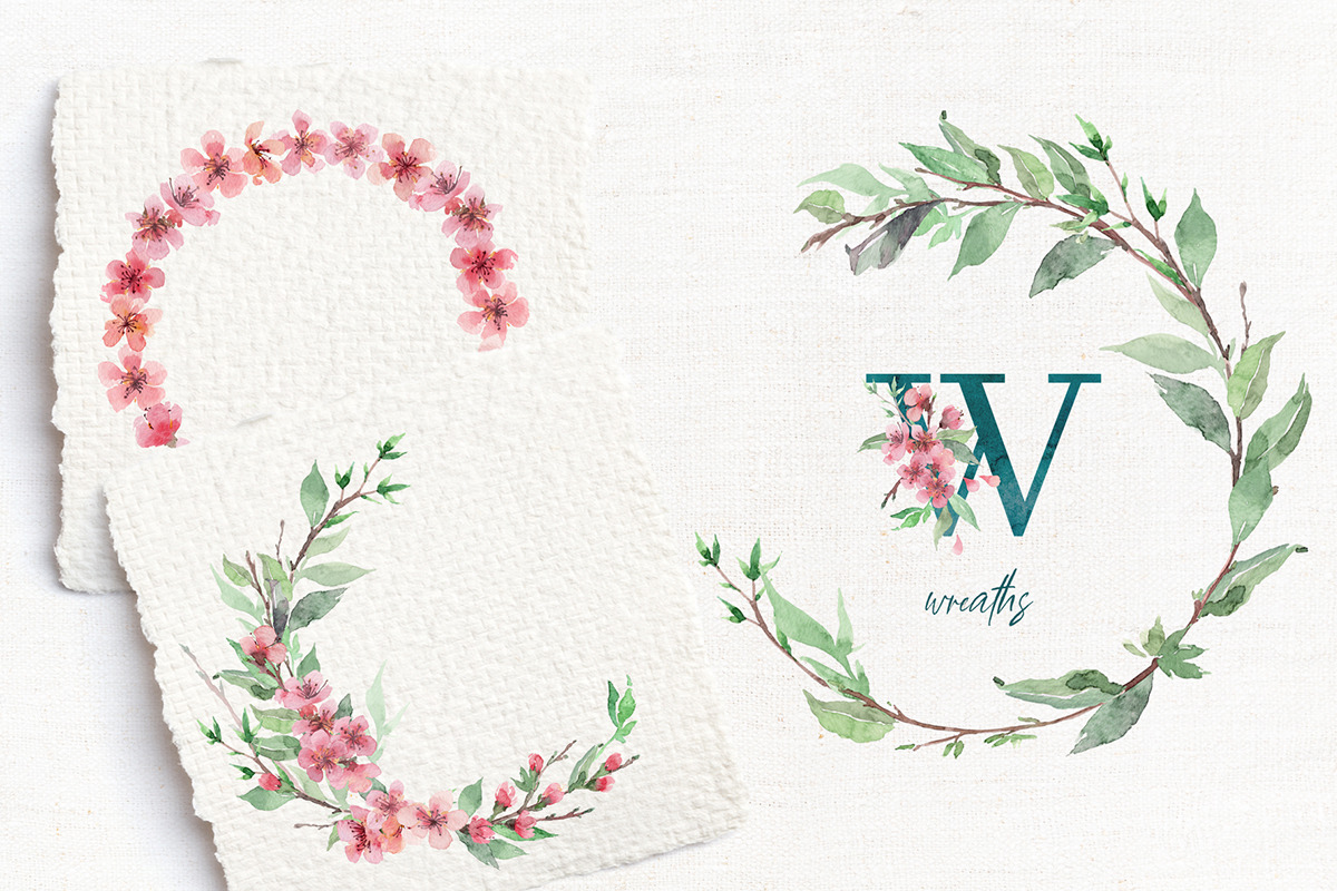 Spring blooming watercolor set, a Decorative Illustration by ArtPavo (Photo 5 of 8)