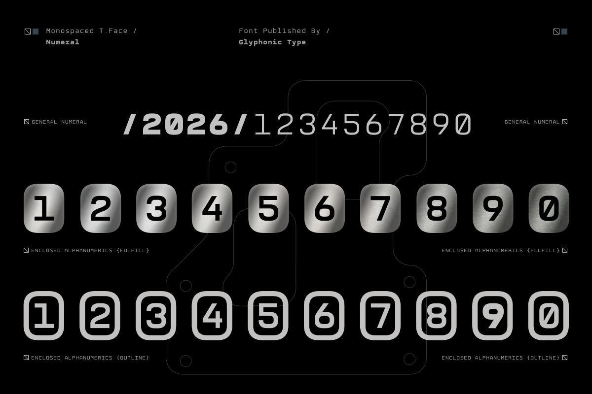 GC Robuto Mono-Futuristic Monospace, a Sans Serif Font by Glyphonic (Photo 4 of 16)