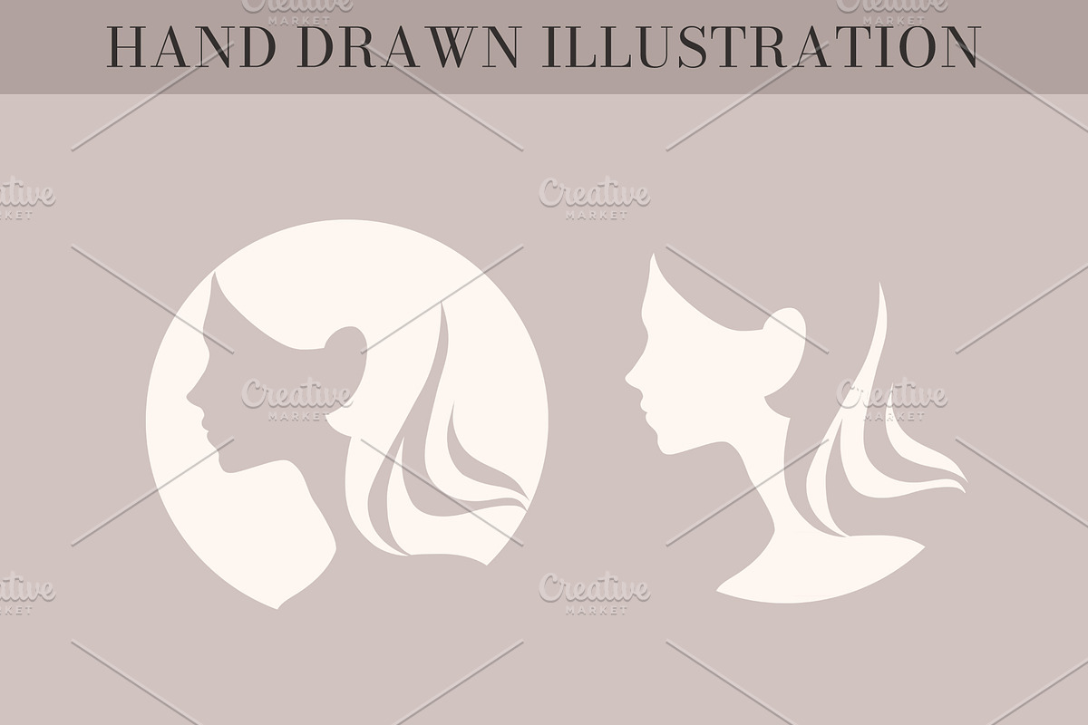 Female Profile Logo Vector, an Object Graphic by Elena Naumchenkova (Photo 2 of 3)