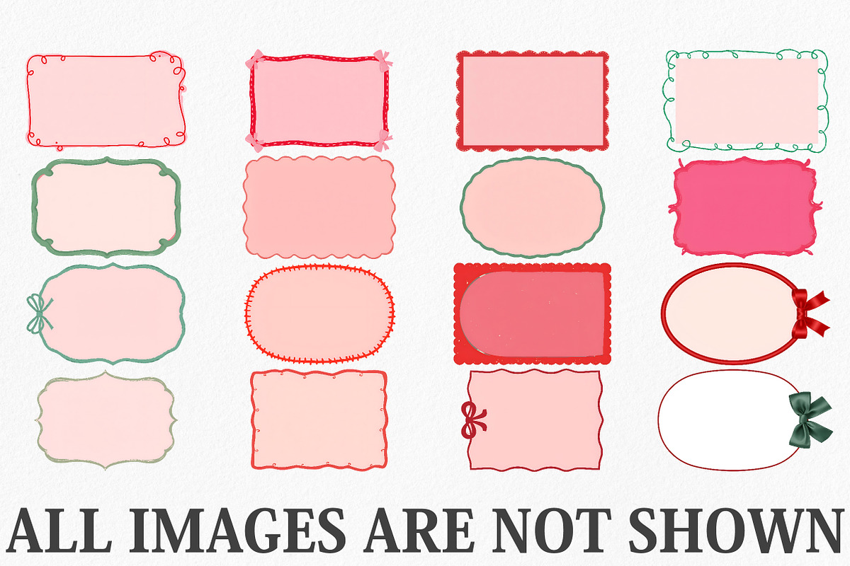 Christmas Frames PNG Clipart Bundle, an Illustration by Canvas Craft (Photo 2 of 6)
