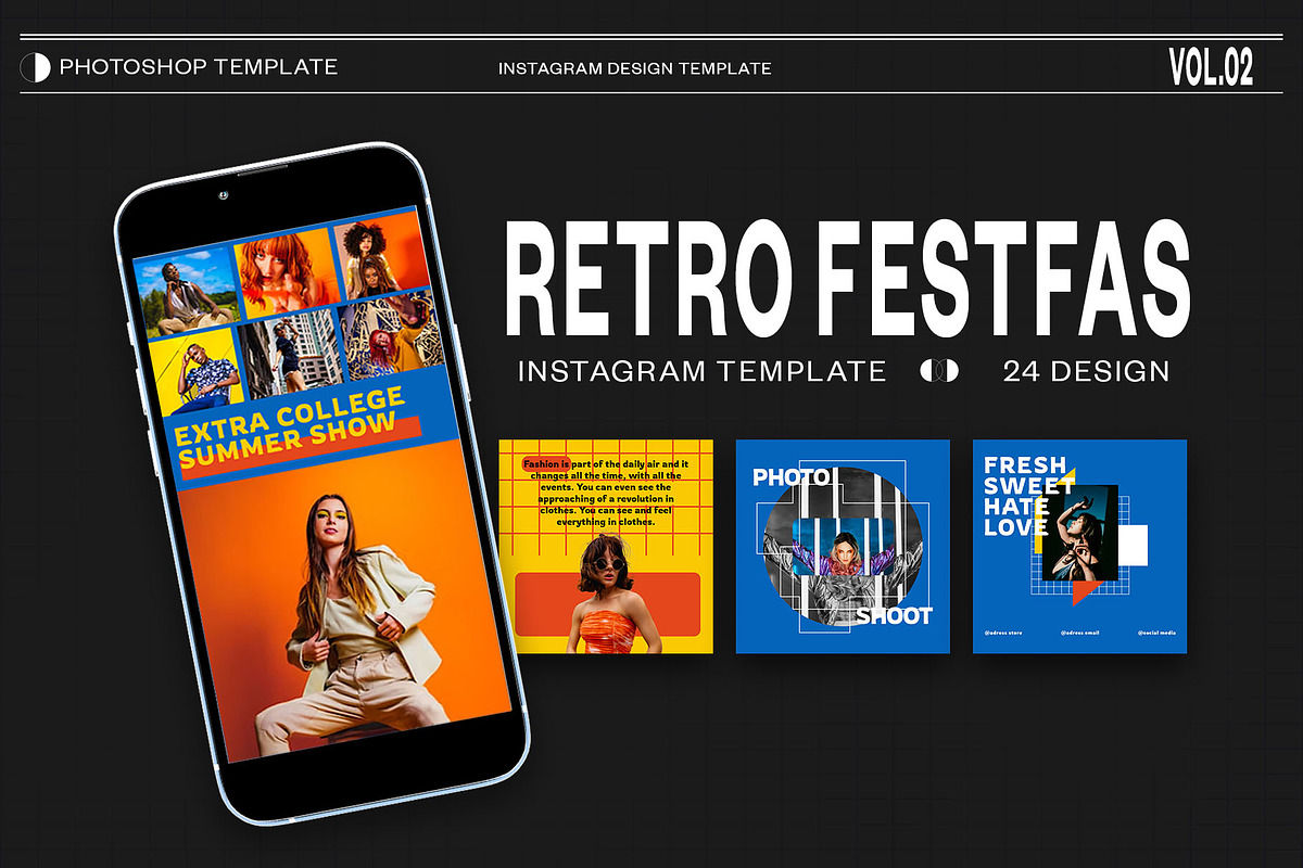 Retro Festfas Instagram | Photoshop, a Social Media Template by Azruca (Photo 1 of 6)