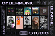CYBERPUNK Instagram Templates, a Social Media Template by BlancheStudio (Thumbnail 1 of 14)