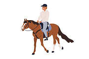 Equestrians riding horse backs set, an Animal Illustration by Good Studio (Thumbnail 8 of 11)