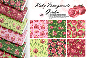 Pomegranate Seamless Patterns, a Food Illustration by OlDm_Shop (Thumbnail 1 of 10)