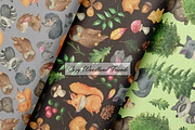 Woodland Animal Seamless Patterns, an Animal Illustration by OlDm_Shop (Thumbnail 6 of 9)