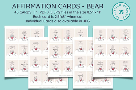 POSITIVE AFFIRMATION CARD DECK, a Card Template by Traveling Designer