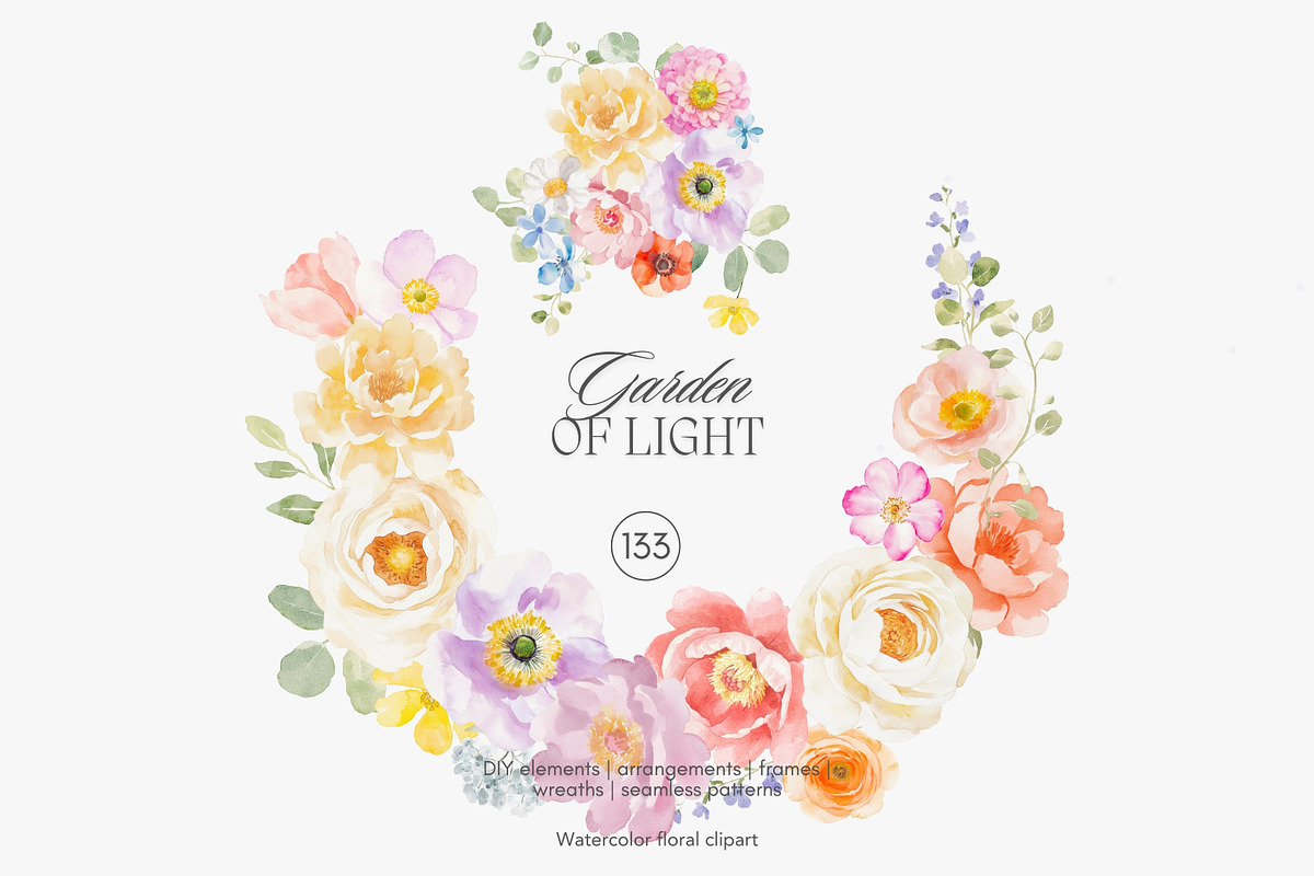 watercolor spring blossoms huge set, a Decorative Illustration by Patishop Art (Photo 10 of 20)