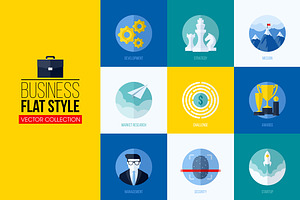 Flat conseptual icons for web or app
