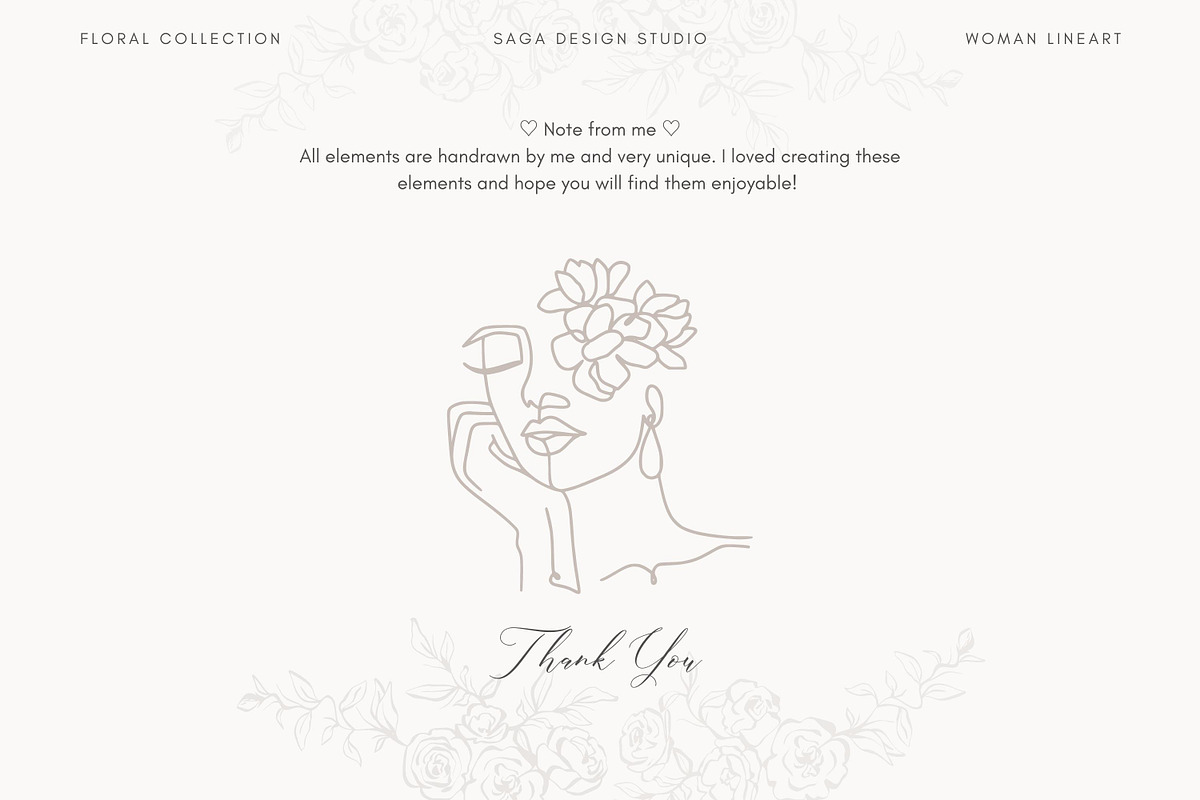 Minimalist Floral Woman Lineart, an Illustration by Saga Design Studio (Photo 5 of 5)