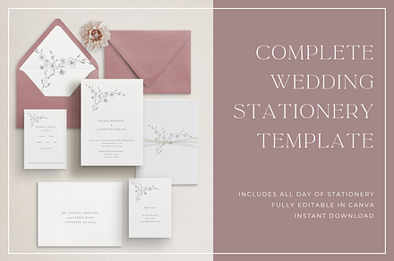 Floral Wedding Invitation Canva