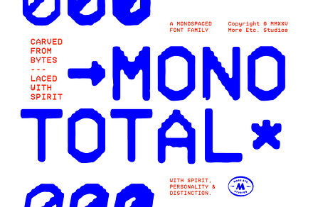 Mono Total–Monospaced Font Family, a Sans Serif Font by More Etc. Studios