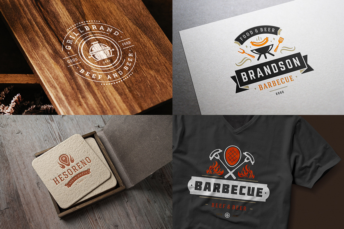 18 Barbecue Logos and Badges, a Branding & Logo Template by Vasya Kobelev (Photo 5 of 14)