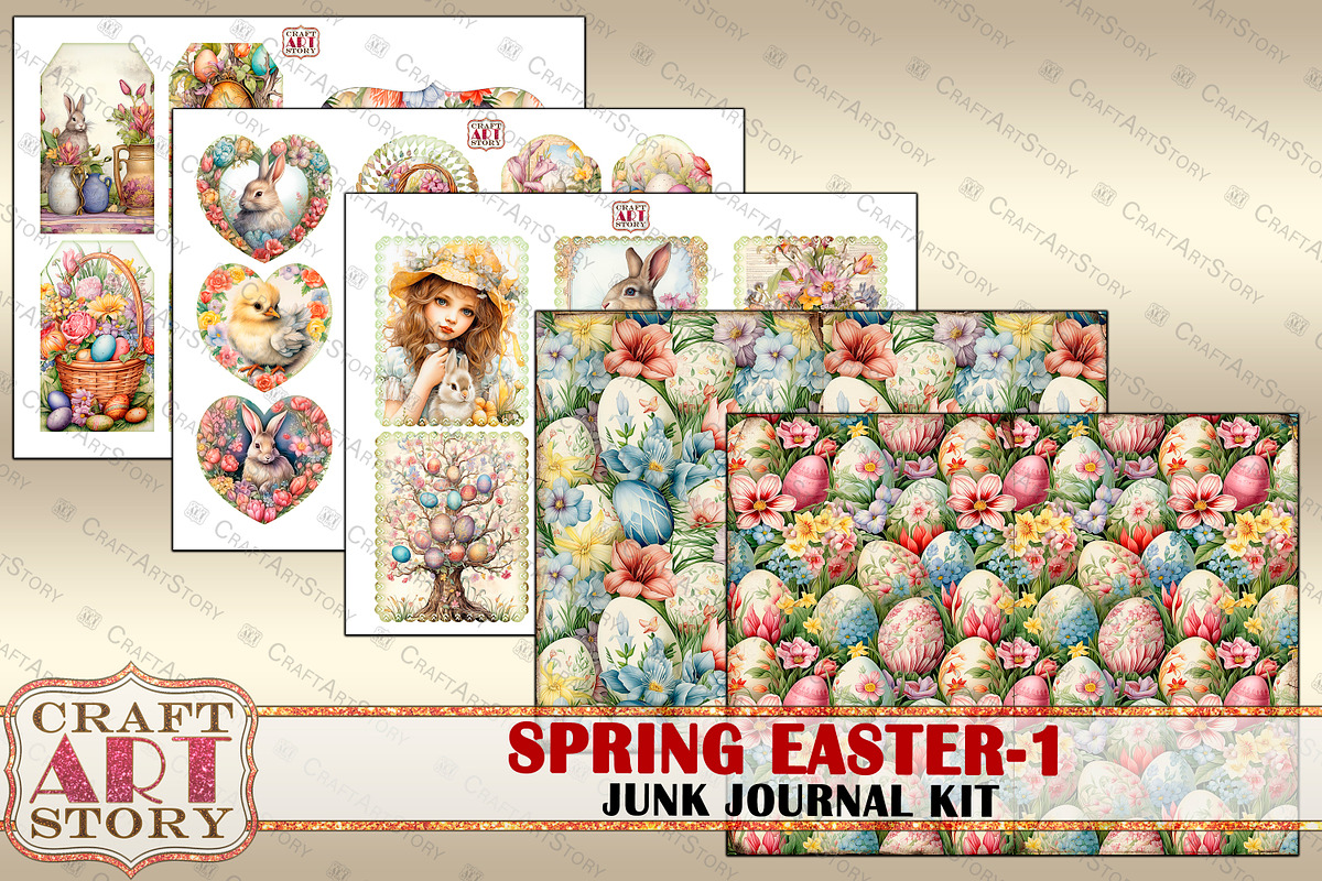 Spring Easter-1 junk journal Kit, an Animal Illustration by CraftArtStory (Photo 5 of 6)