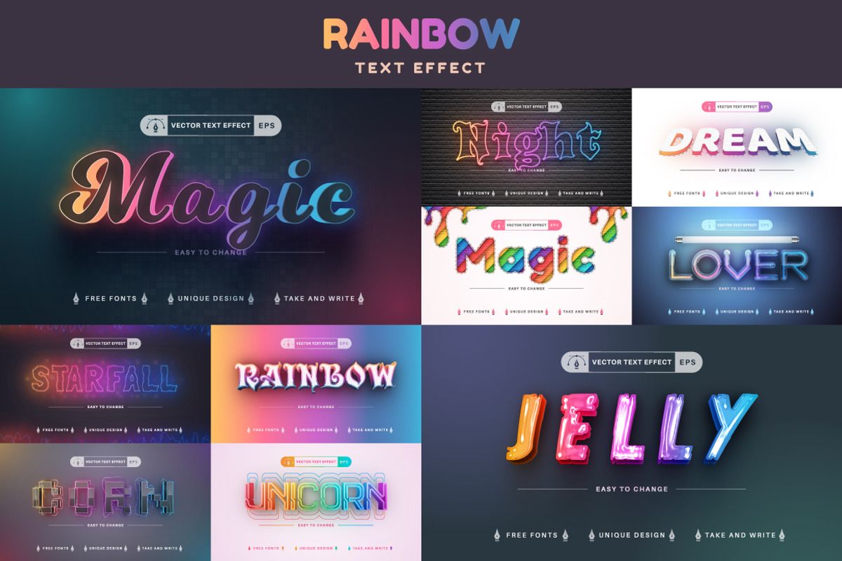 Bundle editable text effects