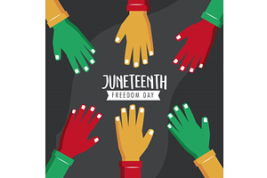 juneteenth freedom day hands, an Illustration by studiogstock