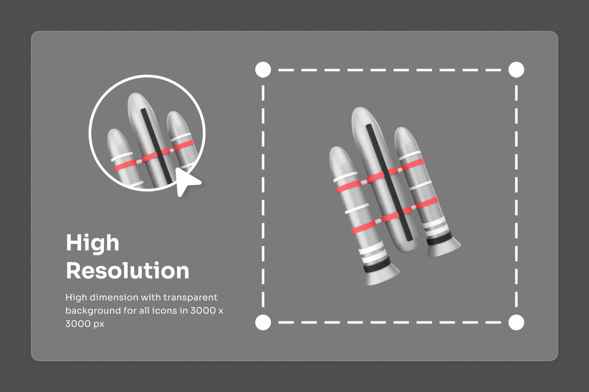 Spacecraft & Rocket 3D Icon Set, a Technology Illustration by twinstd (Photo 3 of 6)