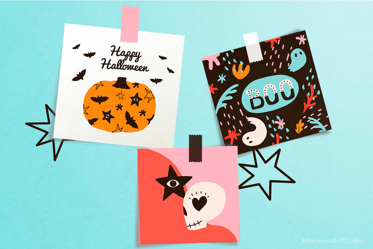 Halloween graphic bundle, a Background Graphic by AfonshinaArt (Photo 4 of 9)