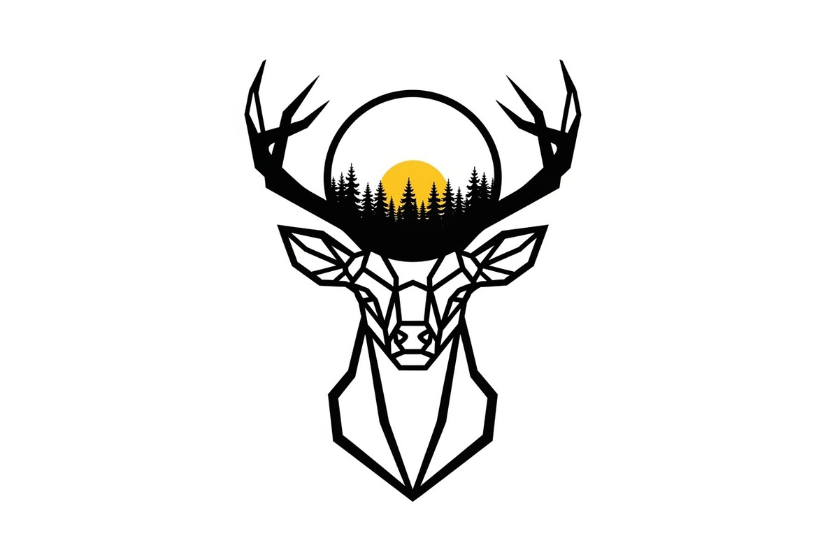 Artistic Geometric Deer Head Bundle, an Illustration by yasushie (Photo 25 of 31)