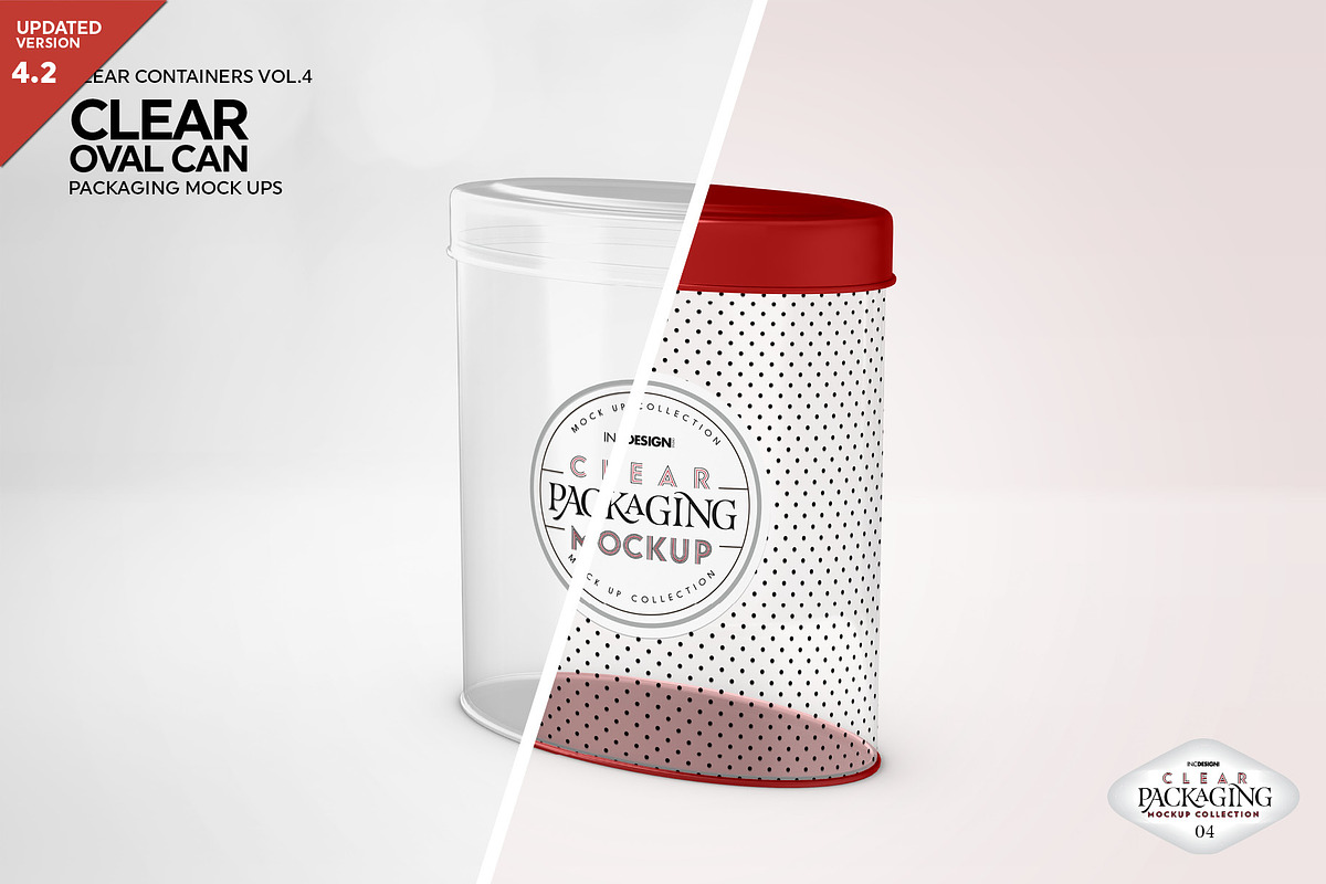Clear Oval Can Packaging Mockup, a Cups & Container Mockup by INCDesign (Photo 1 of 8)