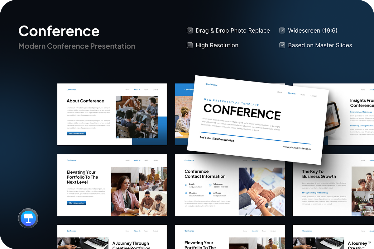 Conference Presentation Keynote, a Presentation Template by SquidPixey (Photo 1 of 7)