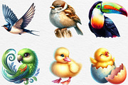 Watercolor Bird Clipart, an Illustration by Black Bird Studio (Thumbnail 3 of 6)