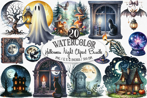 Halloween Night Clipart, an Illustration by Designking