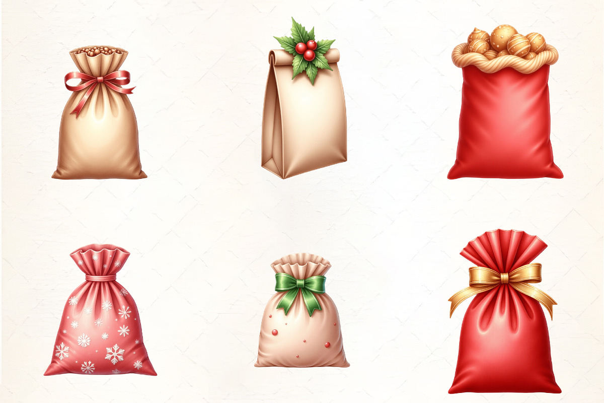 Christmas Candy Bag Clipart, an Illustration by CrexoraLab (Photo 2 of 5)