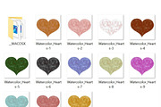 Watercolor Heart shapes, Hand Drawn, an Object Graphic by Meher Sadiah (Thumbnail 2 of 3)